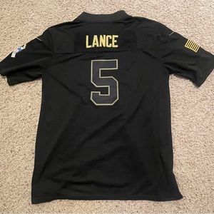 49er black Trey Lance jersey